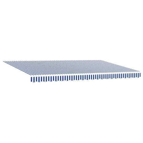 Retractable Awning Blue and white 500 x 300 cm Fabric, Metal