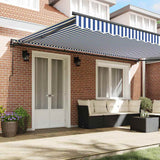 Retractable Awning Blue and White 500x300 cm Fabric