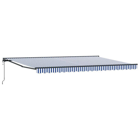 Retractable Awning Blue and White 500x300 cm Fabric