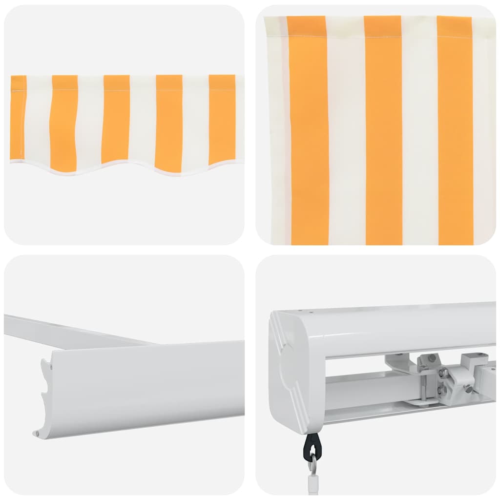 Retractable Awning Orange and White 500 x 300 cm