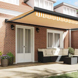 Retractable Awning Orange and white 500 x 300 cm Fabric, Metal