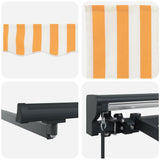 Retractable Awning Manual Orange and White 500x300 cm Fabric