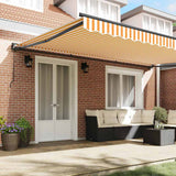 Retractable Awning Manual Orange and White 500x300 cm Fabric