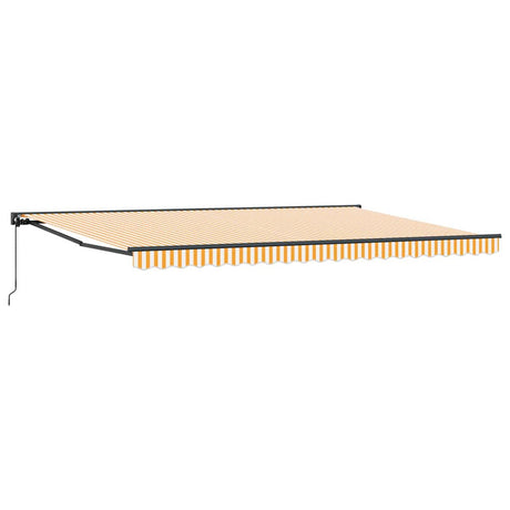Retractable Awning Manual Orange and White 500x300 cm Fabric