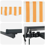 Retractable Awning Orange and White 500x300 cm Fabric