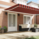 Retractable Awning Orange, Brown 500 x 300 cm Fabric, Metal
