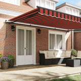 Retractable Awning Manual Orange and brown 500 x 300 cm Fabric