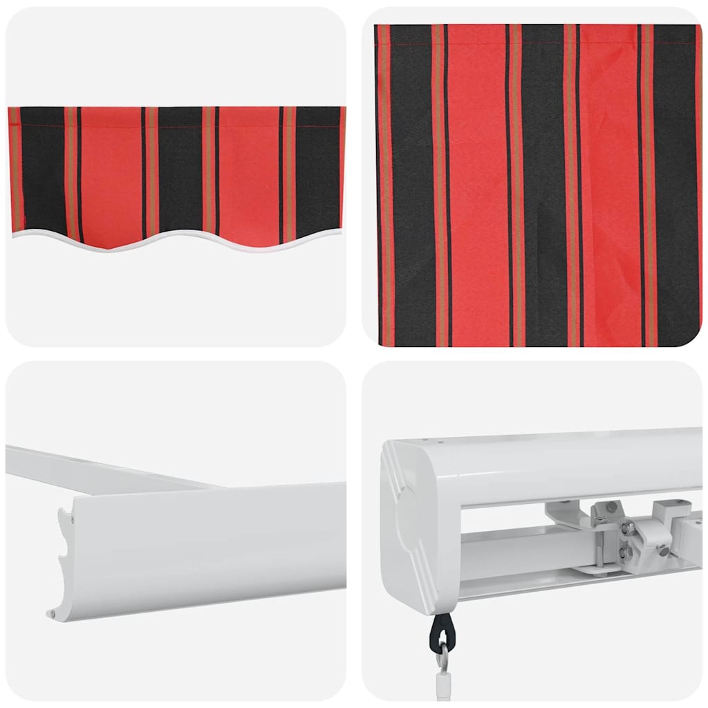 Retractable Awning Orange, Brown 500 x 300 cm Fabric, Metal