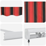 Retractable Awning Orange, Brown 500 x 300 cm Fabric, Metal