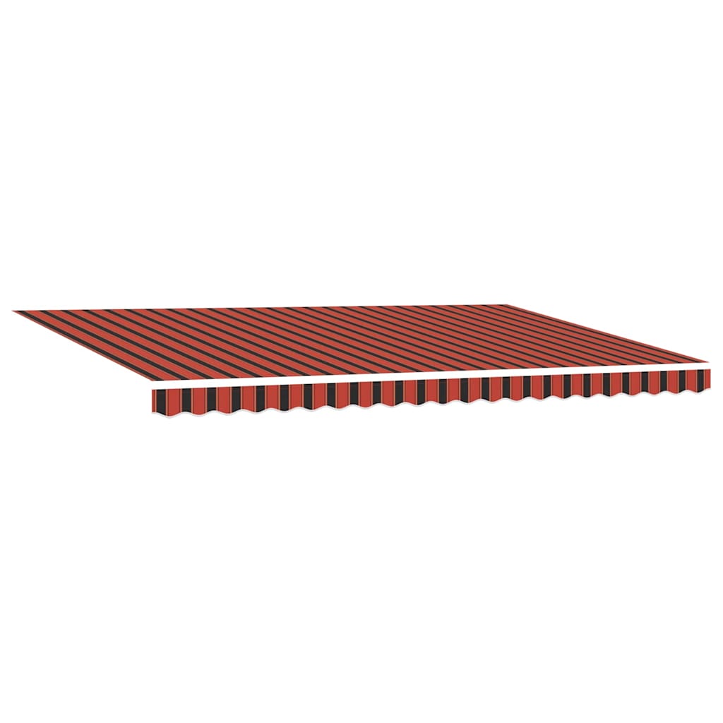 Retractable Awning Orange, Brown 500 x 300 cm Fabric, Metal
