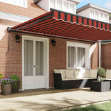 Retractable Awning Manual Orange and Brown 500x300 cm Fabric