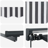 Retractable Awning Manual Anthracite and White 500 x 300 cm