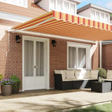 Retractable Awning Yellow, Orange 500 x 300 cm Fabric, Metal