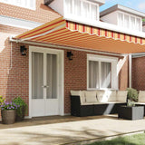 Retractable Awning Yellow, Orange 500 x 300 cm Fabric, Metal