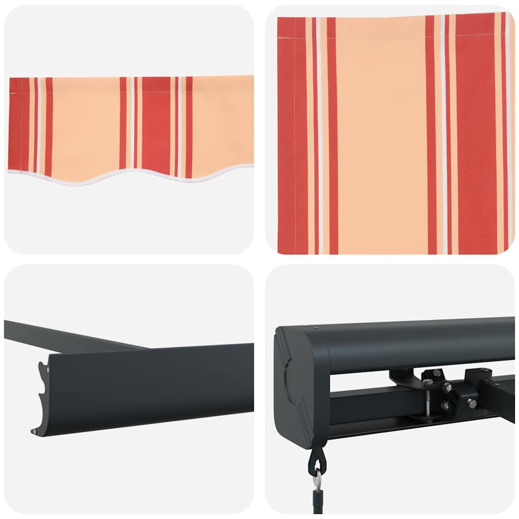 Retractable Awning Yellow, Orange 500 x 300 cm Fabric, Metal
