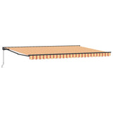 Retractable Awning Manual Yellow and Orange 500x300 cm Fabric