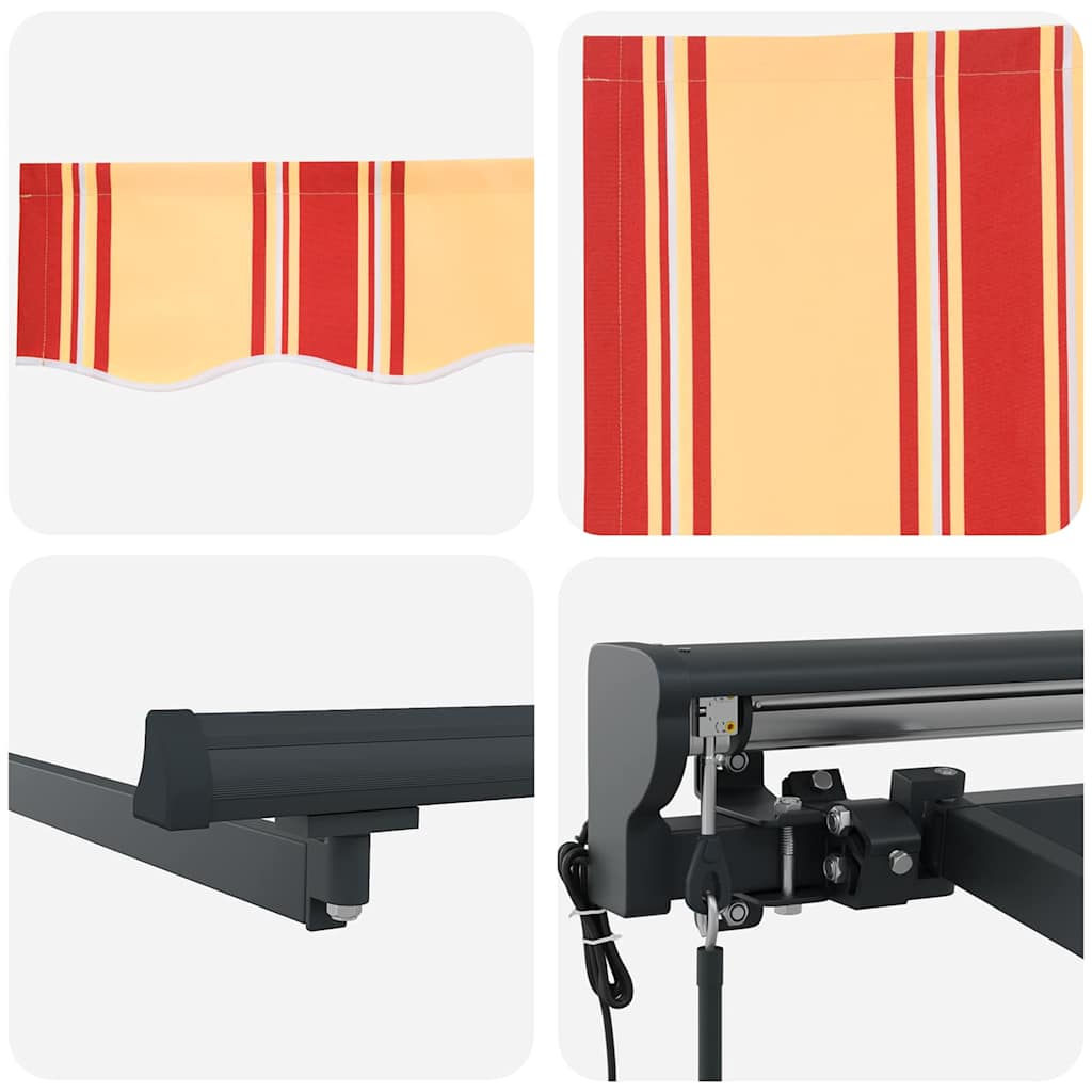Retractable Awning Yellow and Orange 500x300 cm Fabric