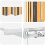 Retractable Awning Multicolour 500 x 300 cm Fabric, Metal