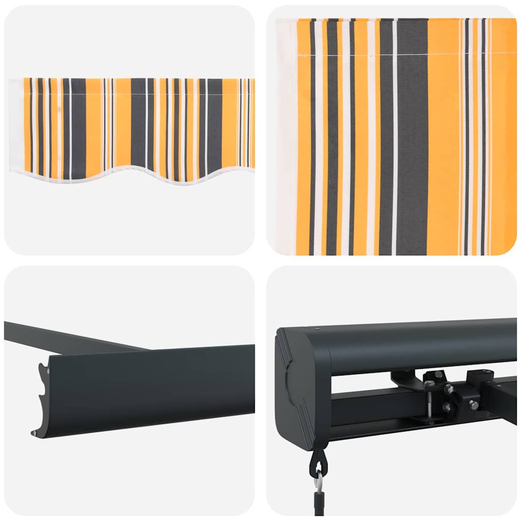 Retractable Awning Multicolour 500 x 300 cm Fabric, Metal