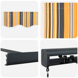 Retractable Awning Multicolour 500 x 300 cm Fabric, Metal