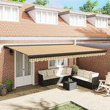 Retractable Awning Multicolour 500 x 300 cm Fabric and Metal