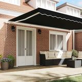 Retractable Awning Black 500 x 300 cm Fabric, Metal