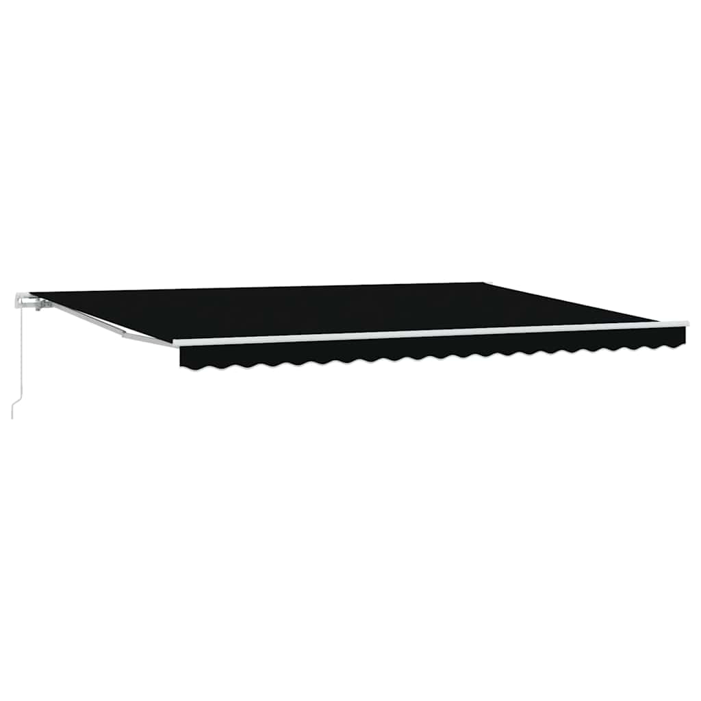 Retractable Awning Black 500 x 300 cm Fabric, Metal