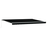 Retractable Awning Black 500 x 300 cm Fabric, Metal