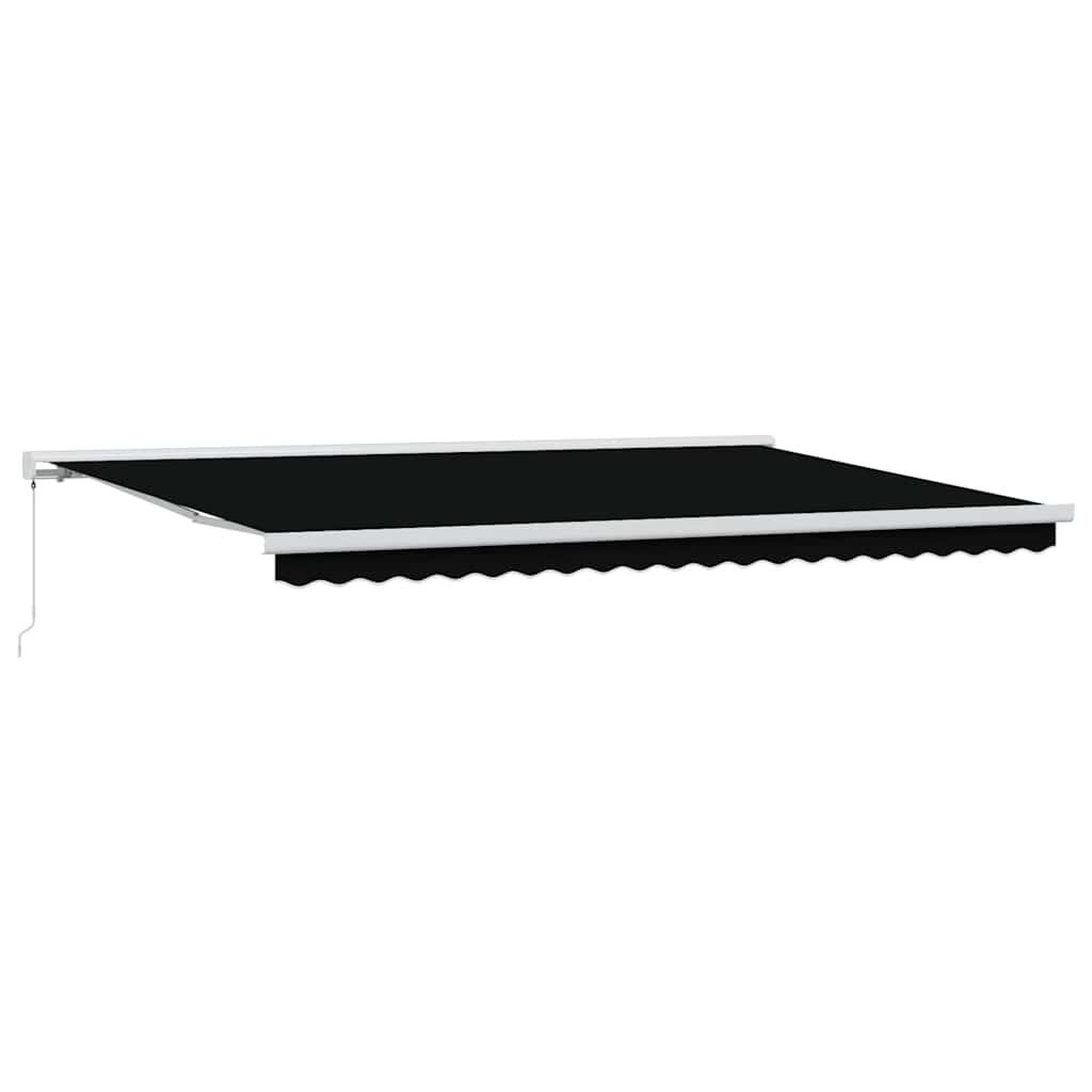 Retractable Awning Black 500 x 300 cm Fabric, Metal