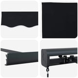 Retractable Awning Black 500 x 300 cm Fabric, Metal