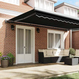 Retractable Awning Black 500 x 300 cm Fabric, Metal
