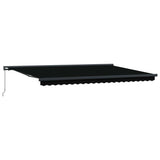Retractable Awning Black 500 x 300 cm Fabric, Metal