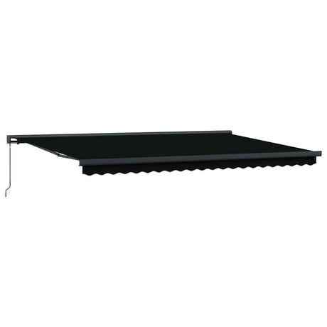 Retractable Awning Black 500 x 300 cm Fabric, Metal