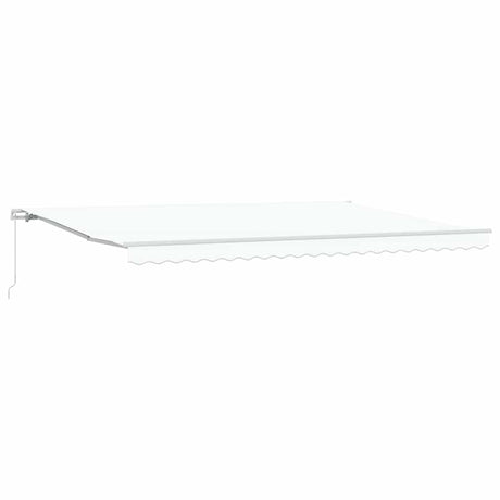 Retractable Awning White 500 x 300 cm Fabric, Metal