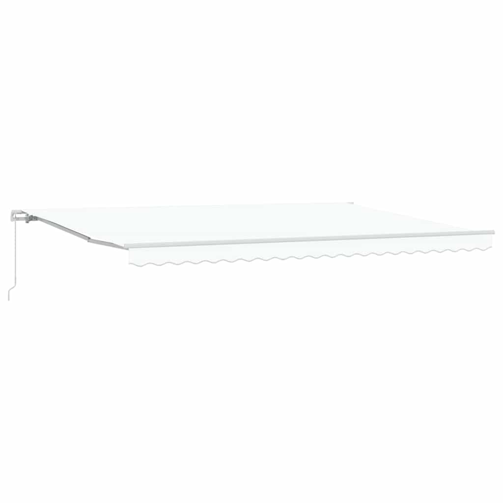Retractable Awning White 500 x 300 cm Fabric and Metal