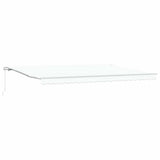 Retractable Awning White 500 x 300 cm Fabric and Metal