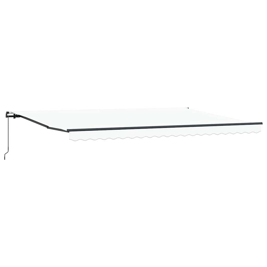 Awning Manual White 500 x 300 cm Fabric