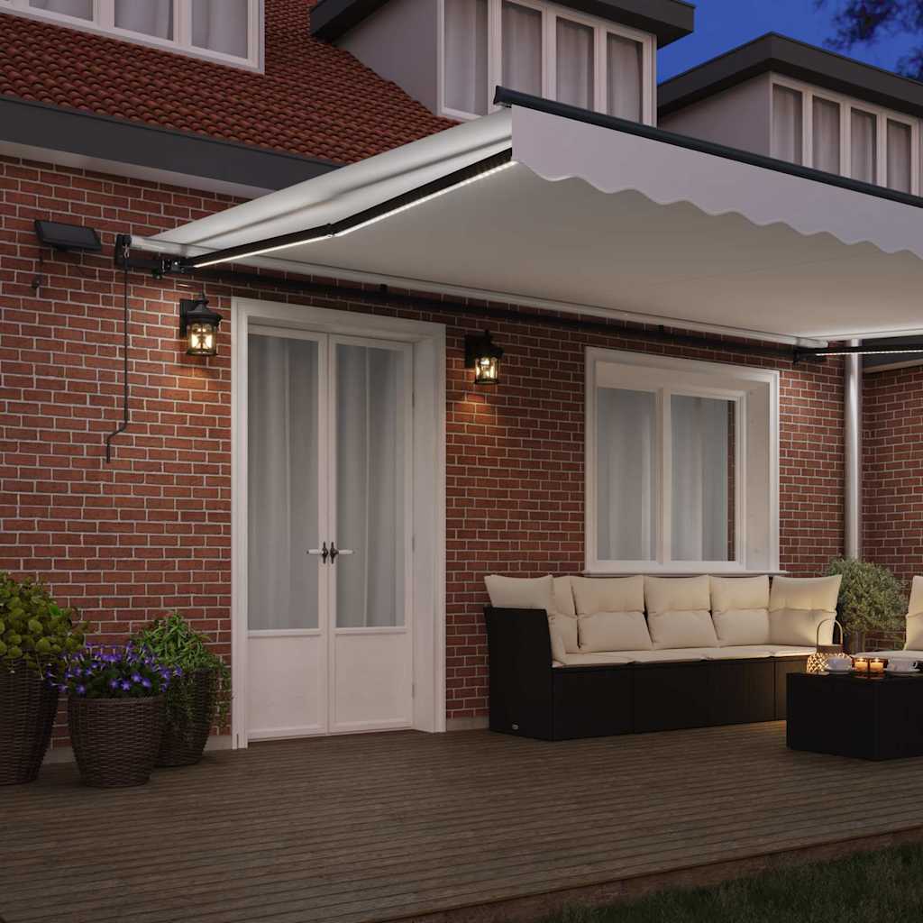 Retractable Awning Manual White 500 x 300 cm Fabric