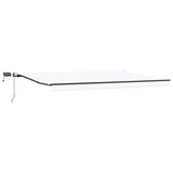 Retractable Awning Manual White 500 x 300 cm Fabric