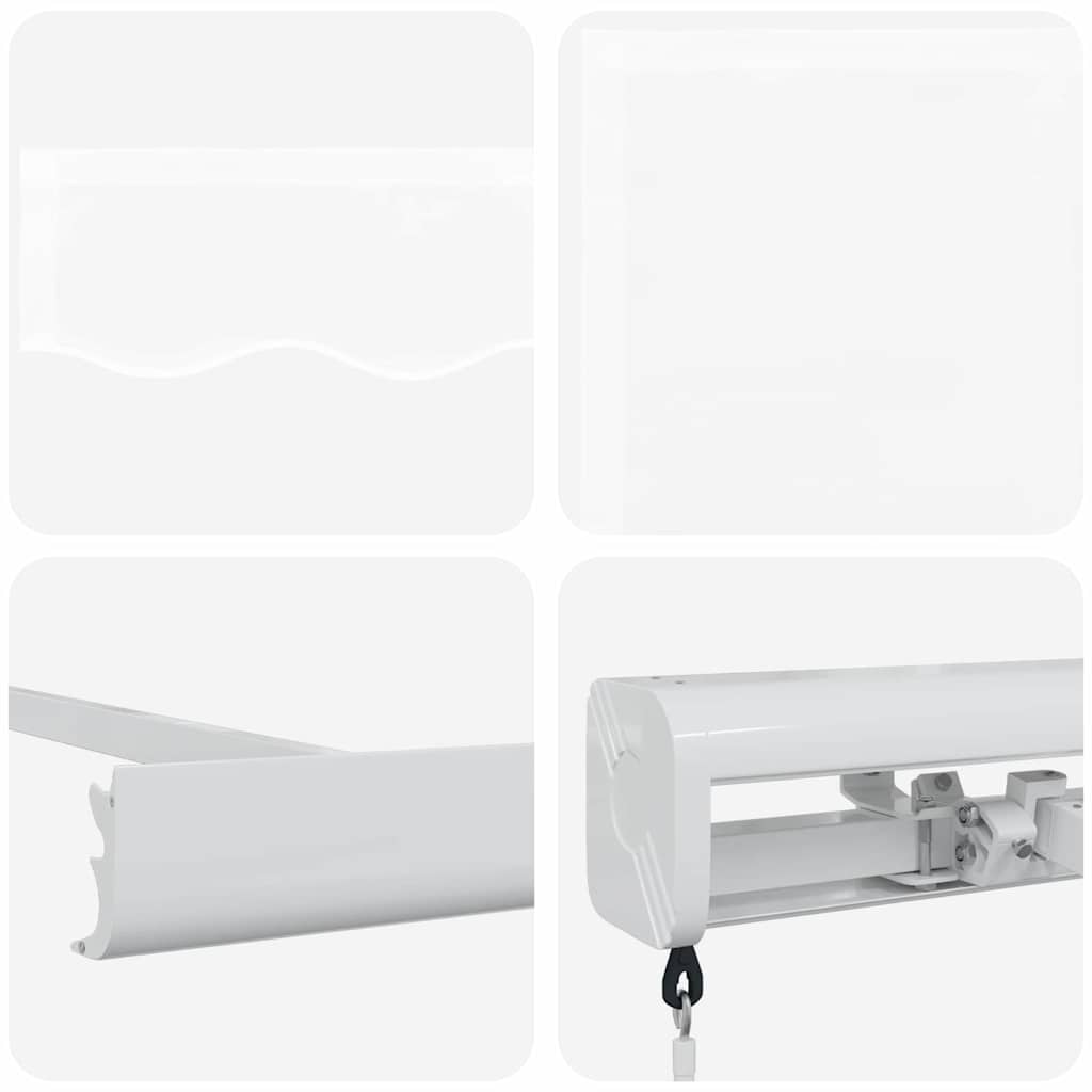 Retractable Awning White 500 x 300 cm Fabric, Metal