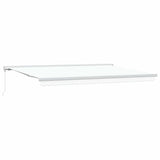 Retractable Awning White 500 x 300 cm Fabric, Metal