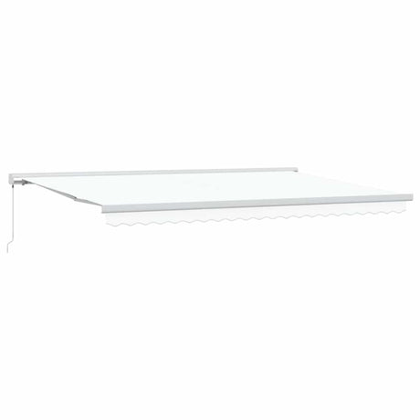 Retractable Awning White 500 x 300 cm Fabric, Metal