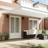 Retractable Awning Manual White 500 x 300 cm Fabric, Metal