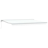 Retractable Awning Manual White 500 x 300 cm Fabric, Metal