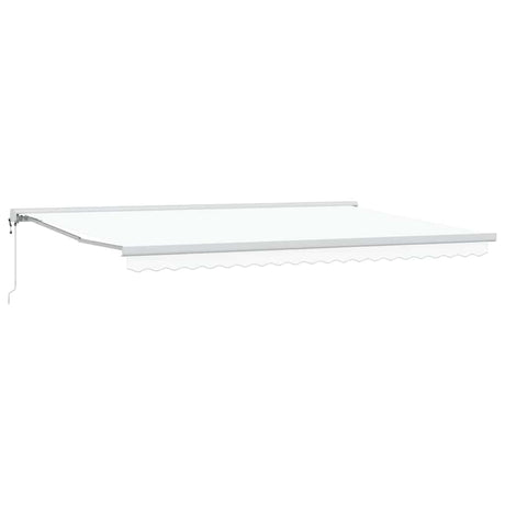 Retractable Awning Manual White 500 x 300 cm Fabric, Metal