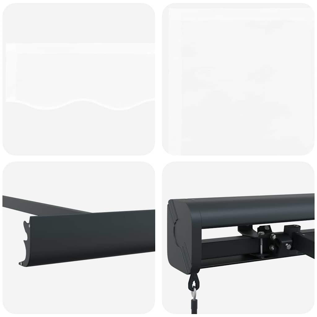 Retractable Awning White 500 x 300 cm Fabric, Metal