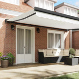 Retractable Awning White 500 x 300 cm Fabric and Metal