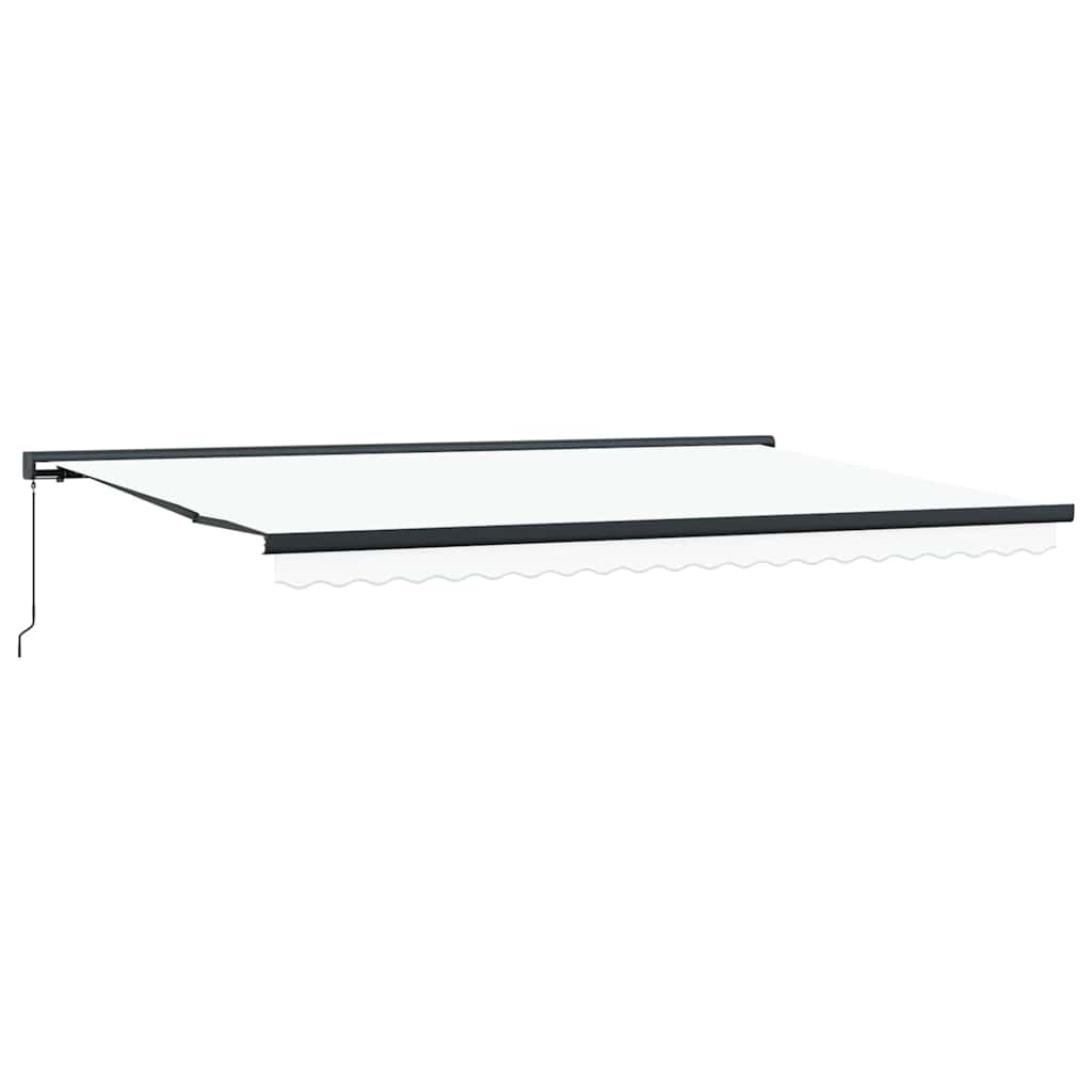 Retractable Awning White 500 x 300 cm Fabric, Metal