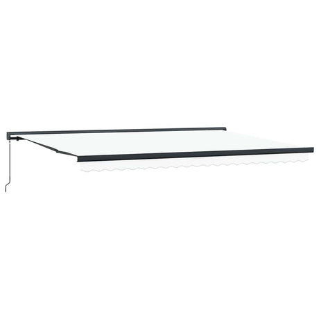Retractable Awning White 500 x 300 cm Fabric, Metal