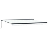 Retractable Awning White 500 x 300 cm Fabric and Metal
